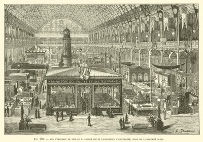 Daytime Overview of the Great Nave of the Electricity Exhibition, Taken from the West End by French School